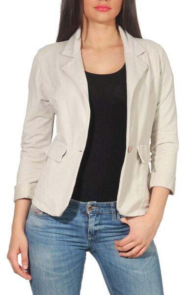 Jersey Blazer in Unifarben 1654 (beige, L)