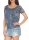 Blusenshirt mit Blumen Print 3443 (jeansblau)