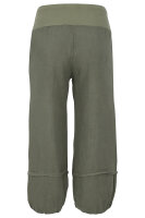 Capri Hose aus Leinen in Unifarben 1575 (oliv, L)
