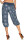 kurze Pumphose mit Print 7182 (jeansblau)