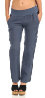 Hose aus Leinen Uni Farben 7792 (jeansblau, S)