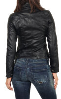 Kunstleder Jacke mit Stehkragen 5193 (schwarz, S)