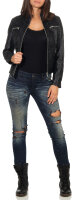 Kunstleder Jacke mit Stehkragen 5193 (schwarz, S)