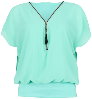kurzarm Bluse im Fledermaus Look 6298 (türkis)