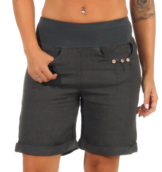Bermuda aus Leinen Pants 6822 (dunkelgrau, L)