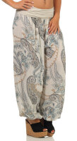 Aladinhose mit Print Pluderhose 7185 (beige)
