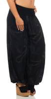 Aladinhose mit Print Pluderhose 7185 (schwarz)