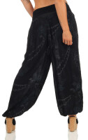 Aladinhose mit Print Pluderhose 7185 (schwarz)