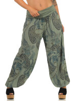 Aladinhose mit Print Pluderhose 7185 (oliv)