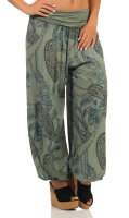 Aladinhose mit Print Pluderhose 7185 (oliv)