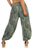 Aladinhose mit Print Pluderhose 7185 (oliv)