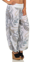 Aladinhose mit Print Pluderhose 7185 (weiß)