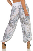 Aladinhose mit Print Pluderhose 7185 (weiß)
