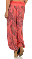 Aladinhose mit Print Pluderhose 7185 (coral)