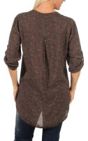 Bluse mit Blumen Print Shirt 6709 dunkelbraun