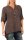 Bluse mit Blumen Print Shirt 6709 dunkelbraun
