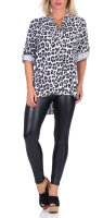Bluse mit Leoparden Print 6702 (weiß)