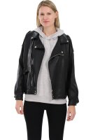 Oversized Kunstleder Bikerjacke JF1848 (schwarz, 36-38)