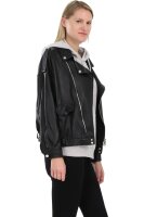 Oversized Kunstleder Bikerjacke JF1848 (schwarz, 36-38)