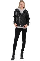 Oversized Kunstleder Bikerjacke JF1848 (schwarz, 36-38)