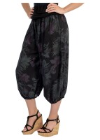 Aladinhose mit floralem Muster Pluderhose 8938 (schwarz)
