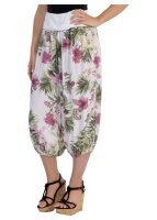 Aladinhose mit floralem Muster Pluderhose 8938 (weiß)