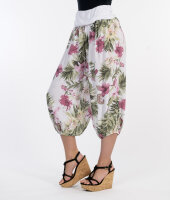 Aladinhose mit floralem Muster Pluderhose 8938 (weiß)