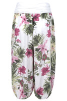 Aladinhose mit floralem Muster Pluderhose 8938 (weiß)