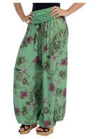 Aladinhose mit floralem Muster Pluderhose  mit Orient Print 8939  (grün)