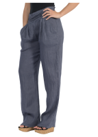 malito Damen Hose aus Leinen Stoffhose in Unifarben Freizeithose für den Strand Chino - Jogginghose 2727