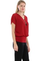 kurzarm Bluse im Fledermaus Look 6298 (bordeaux)