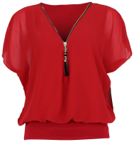 kurzarm Bluse im Fledermaus Look 6298 (bordeaux)