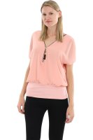 kurzarm Bluse im Fledermaus Look 6298 (rosa)