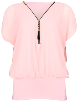 kurzarm Bluse im Fledermaus Look 6298 (rosa)