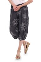 Haremshose Capri mit Orient Print 7196 (dunkelgrau 34-42)