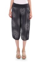 Haremshose Capri mit Orient Print 7196 (dunkelgrau 34-42)
