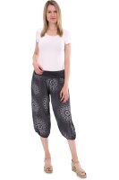 Haremshose Capri mit Orient Print 7196 (dunkelgrau 34-42)
