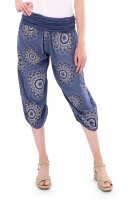 Haremshose Capri mit Orient Print 7196 (jeansblau 34-42)