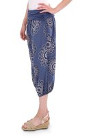Haremshose Capri mit Orient Print 7196 (jeansblau 34-42)