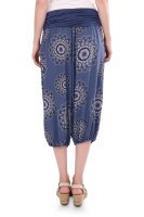 Haremshose Capri mit Orient Print 7196 (jeansblau 34-42)