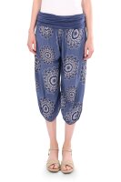 Haremshose Capri mit Orient Print 7196 (jeansblau 34-42)