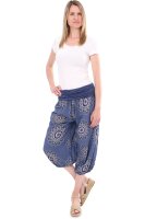 Haremshose Capri mit Orient Print 7196 (jeansblau 34-42)