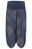 Haremshose Capri mit Orient Print 7196 (jeansblau 34-42)