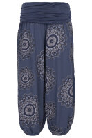 Haremshose Capri mit Orient Print 7196 (jeansblau 34-42)