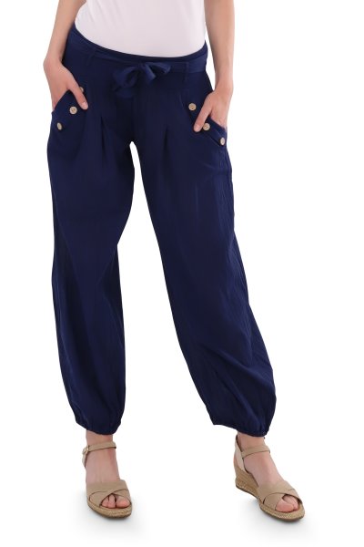 Pumphose low waist mit Bindegürtel 3418  (dunkelblau 34-40)