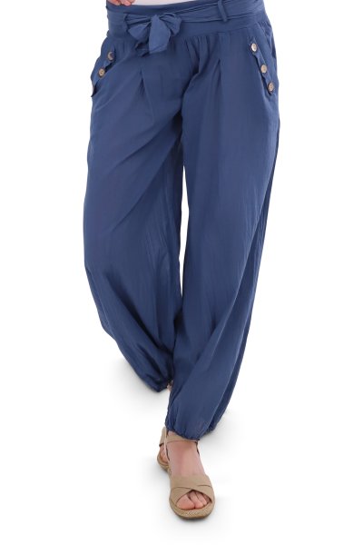 Pumphose low waist mit Bindegürtel 3418  (jeansblau 34-40)