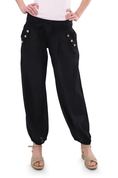 Pumphose low waist mit Bindegürtel 3418  (schwarz 34-40)