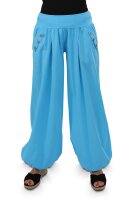 Pumphose low waist mit Holzzierknöpfen (babyblau 34-40)