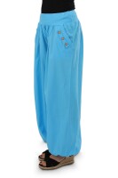 Pumphose low waist mit Holzzierknöpfen (babyblau 34-40)