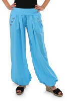 Pumphose low waist mit Holzzierknöpfen (babyblau 34-40)